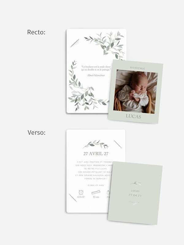 Faire-part naissance Ornament floral