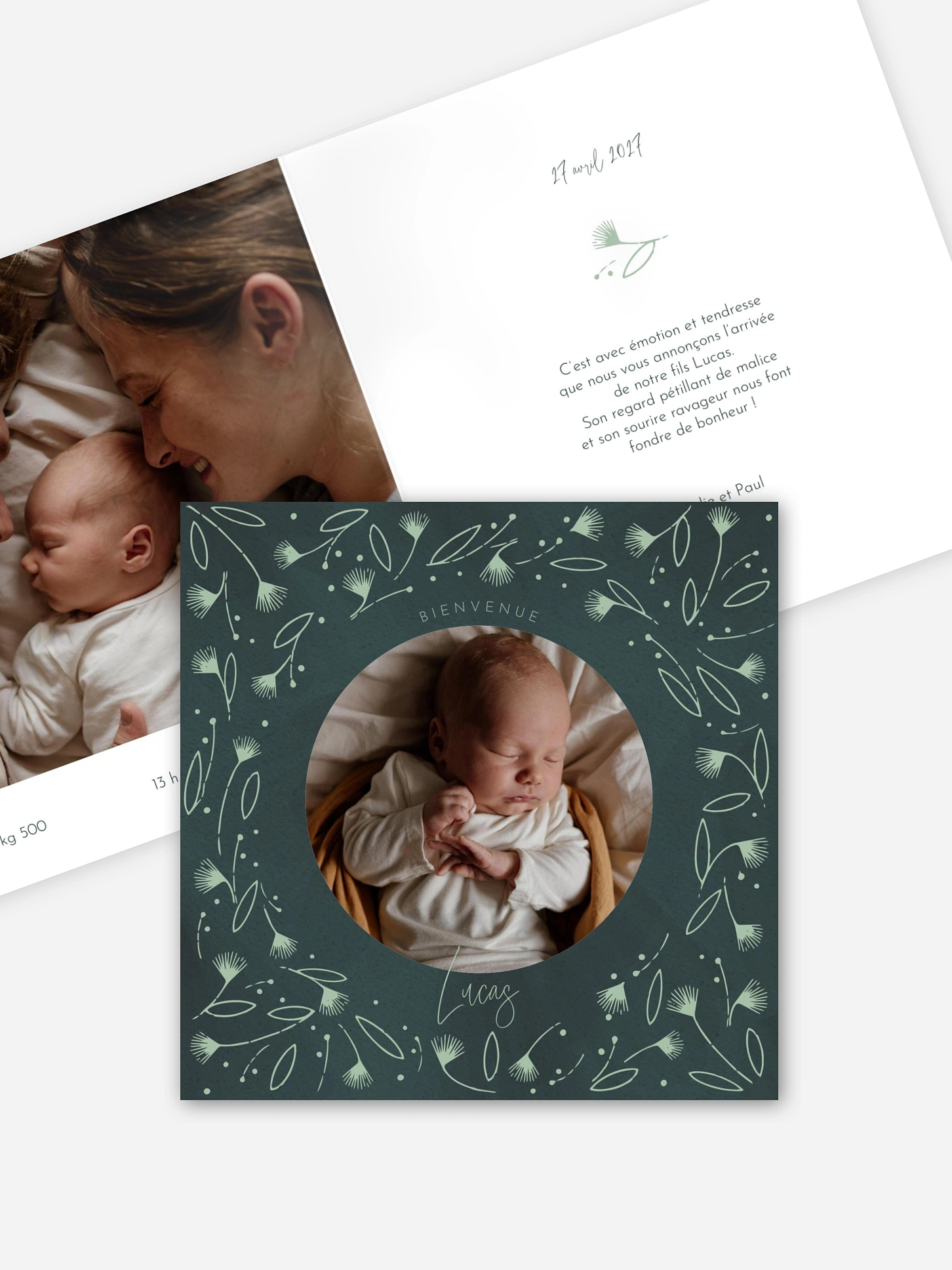 Faire-part naissance Cadre élégant