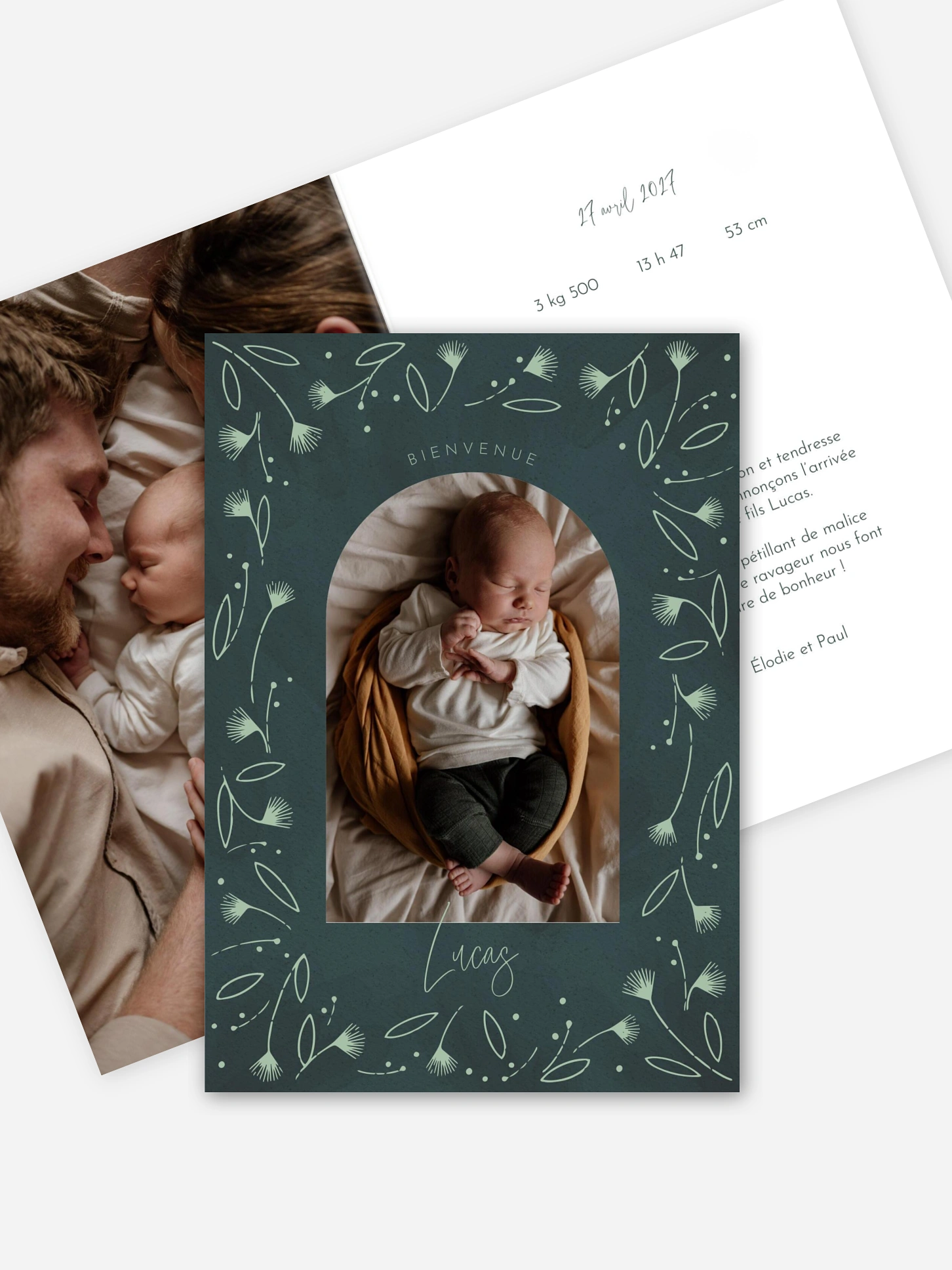 Faire-part naissance Cadre élégant
