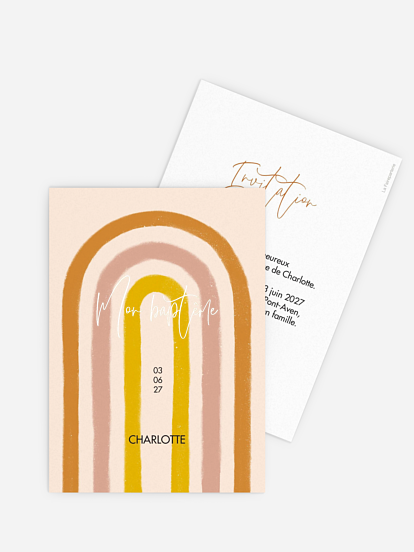 Faire-part baptême Grand arc-en-ciel