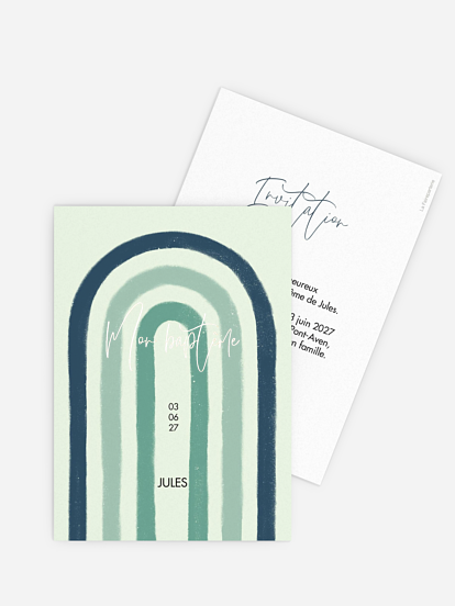 Faire-part baptême Grand arc-en-ciel