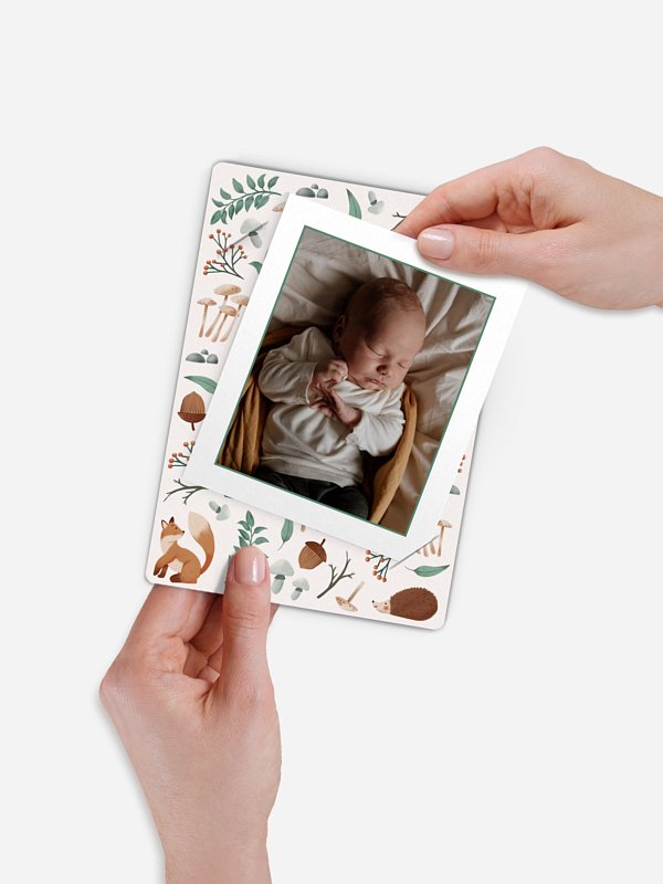 Faire-part naissance Balade forestière