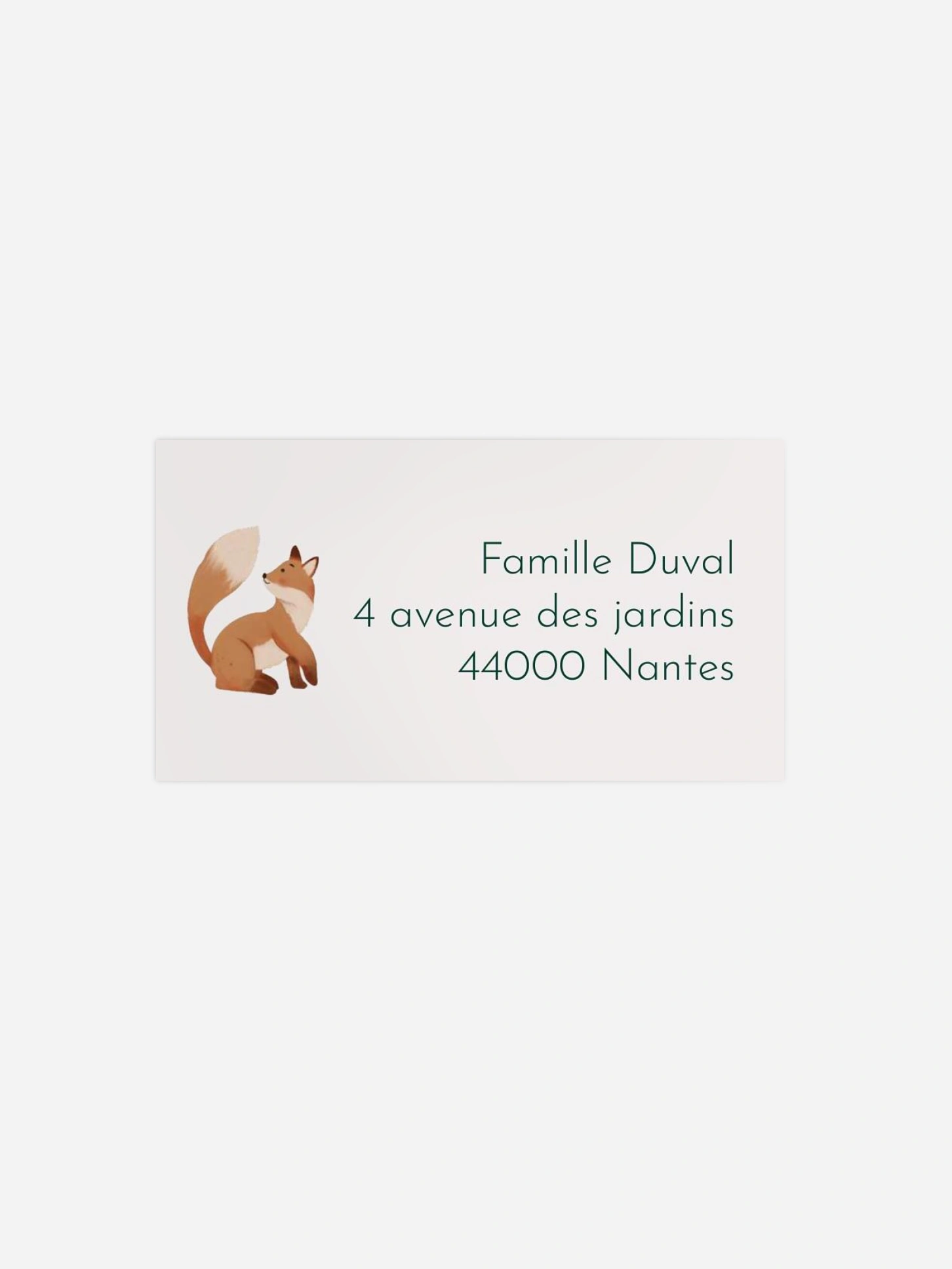 Étiquette destinataire naissance Balade forestière