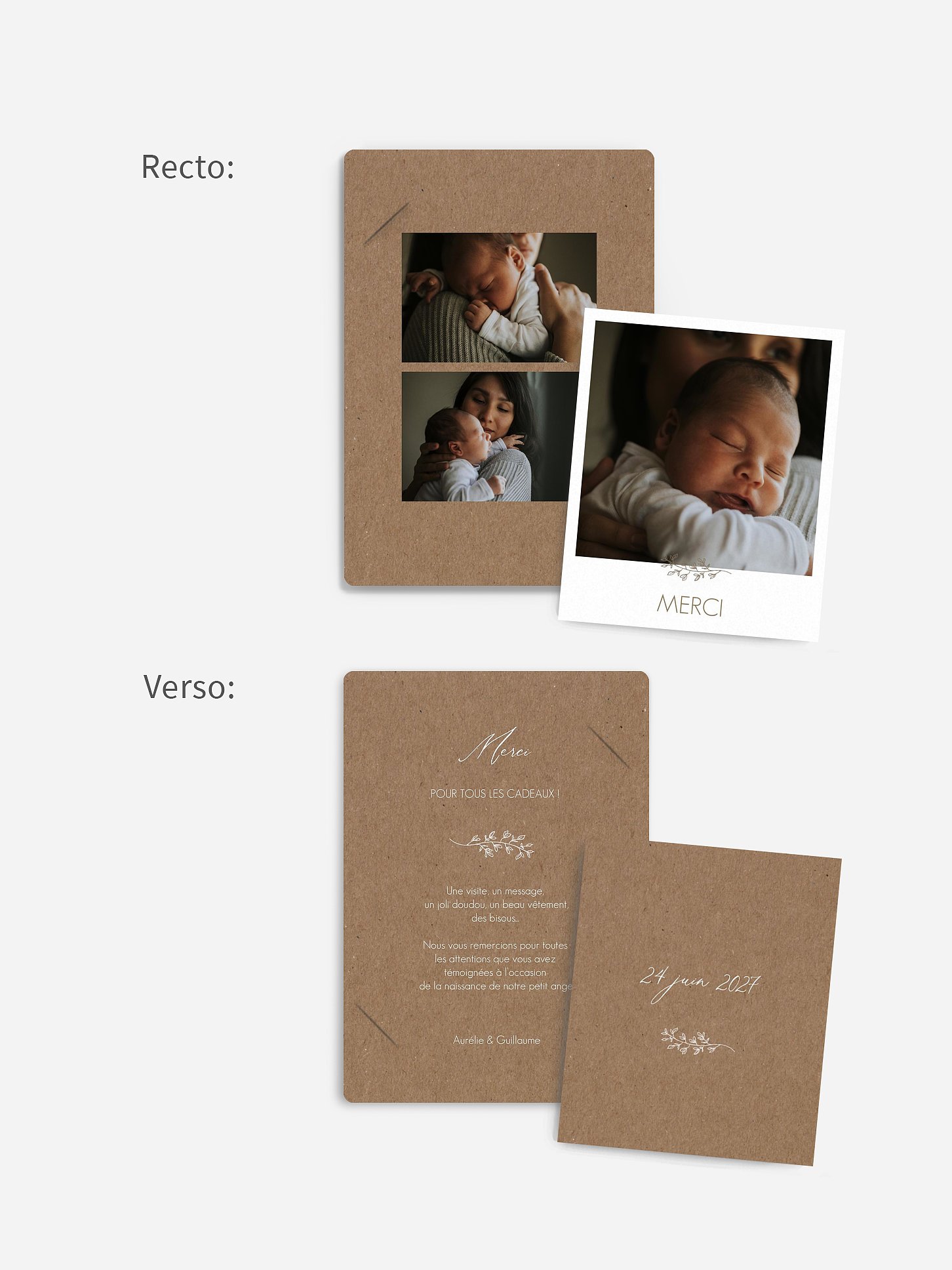 Carte remerciement naissance Lovely baby