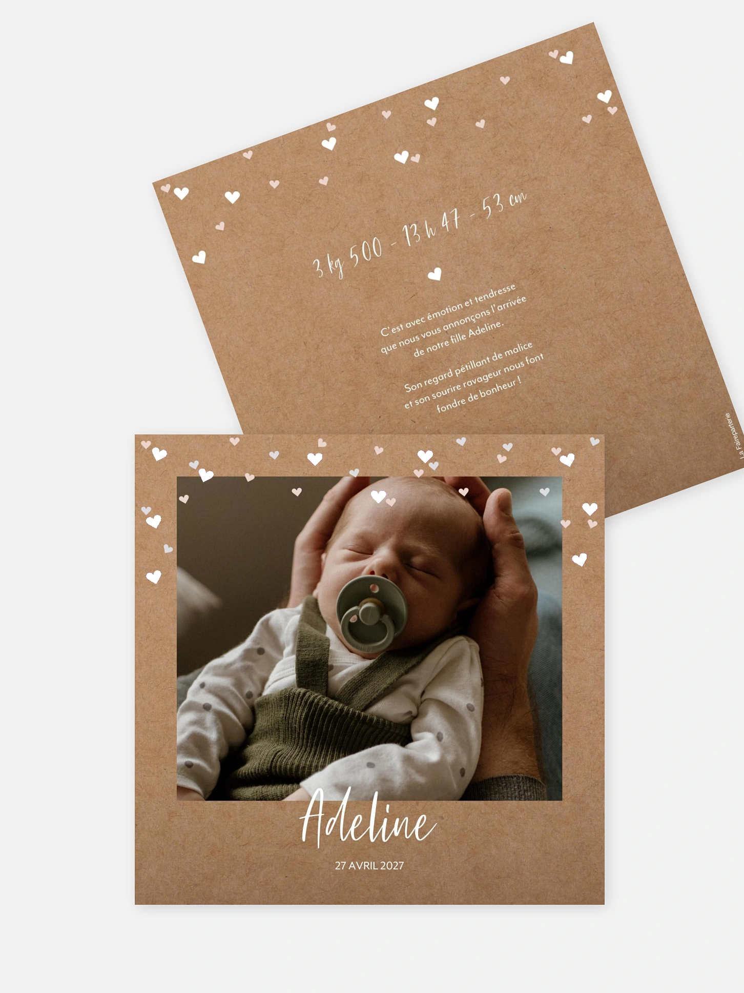 Faire-part naissance Pluie de tendresse