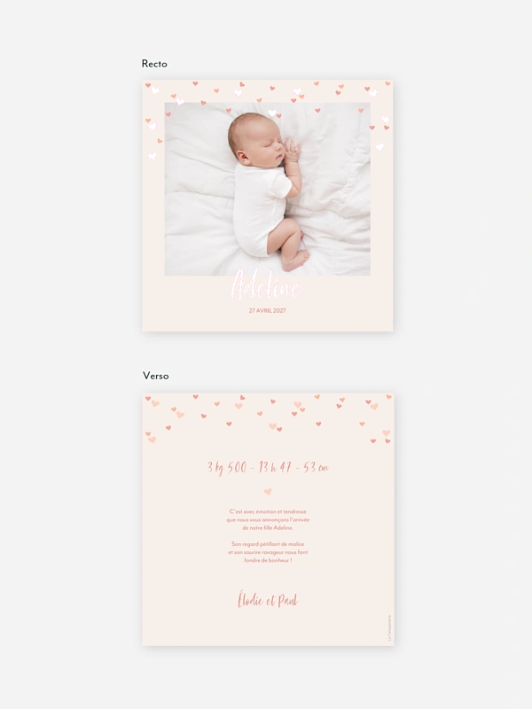 Faire-part naissance Pluie de tendresse