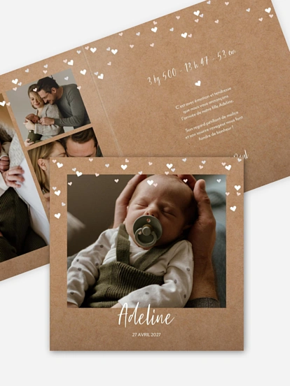 Faire-part naissance Pluie de tendresse