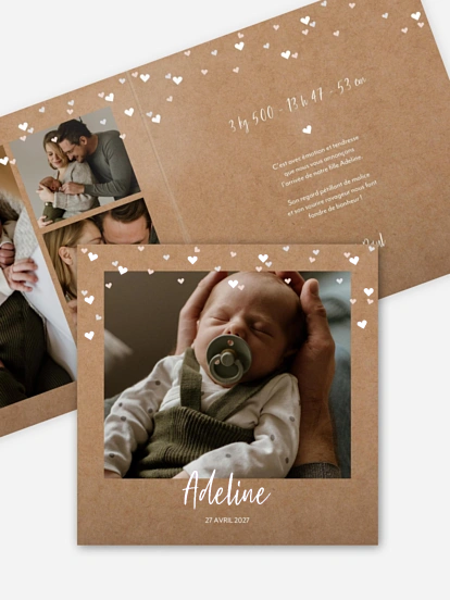 Faire-part naissance Pluie de tendresse