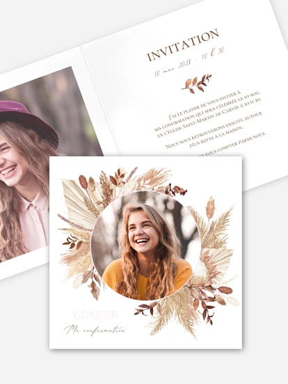 Invitation Confirmation Jolies fleurs séchées