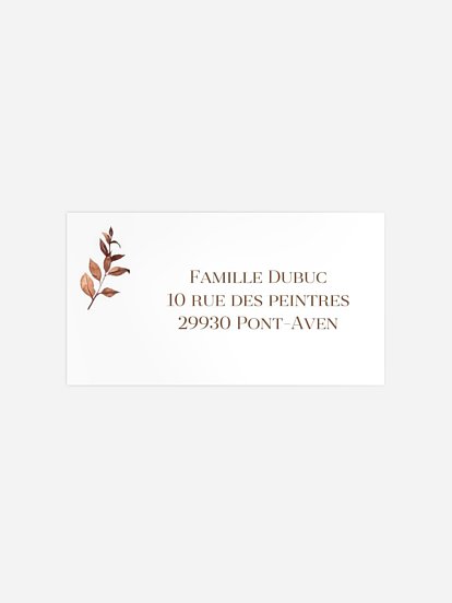 Étiquette destinataire naissance Jolies fleurs séchées