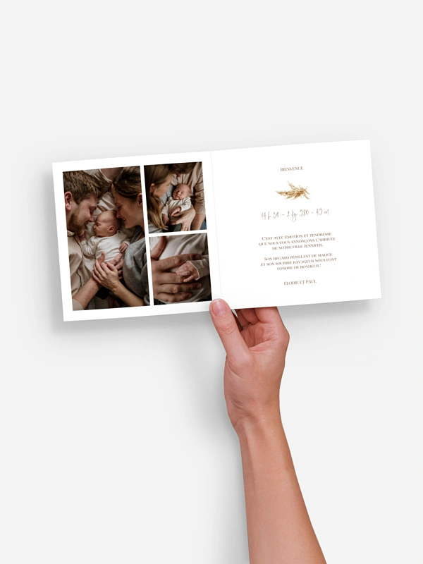 Faire-part naissance Fleurs boho