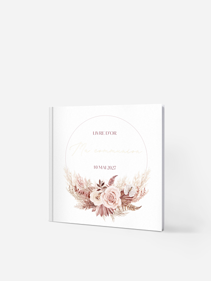 Livre d’or communion Couronne florale