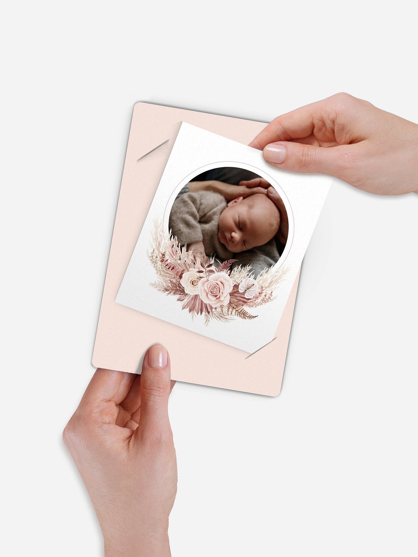 Faire-part naissance Couronne florale