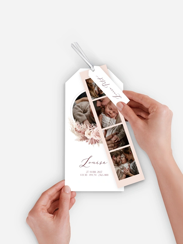 Faire-part naissance Couronne florale