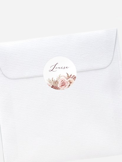 Stickers naissance Couronne florale
