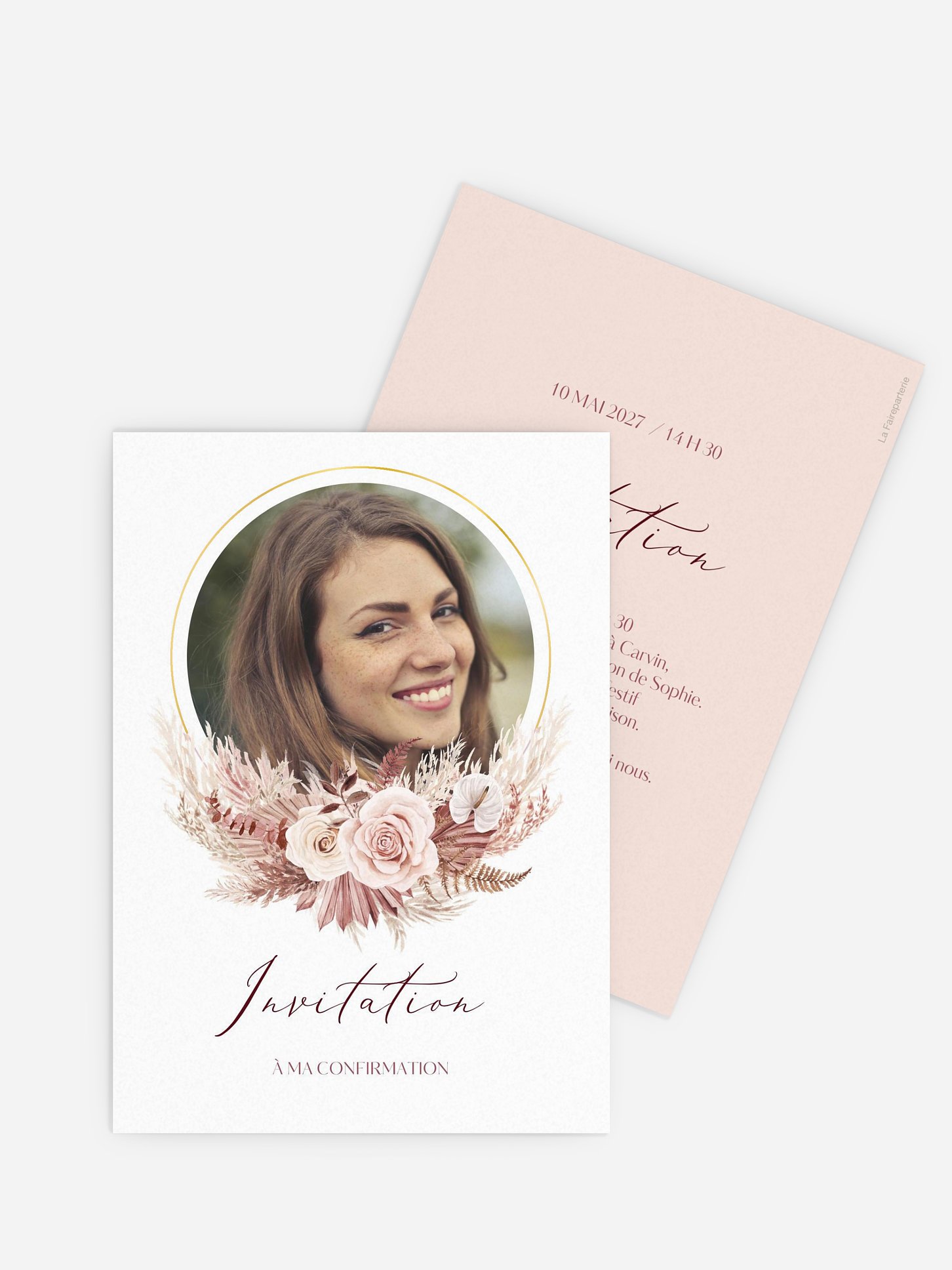 Invitation Confirmation Couronne florale
