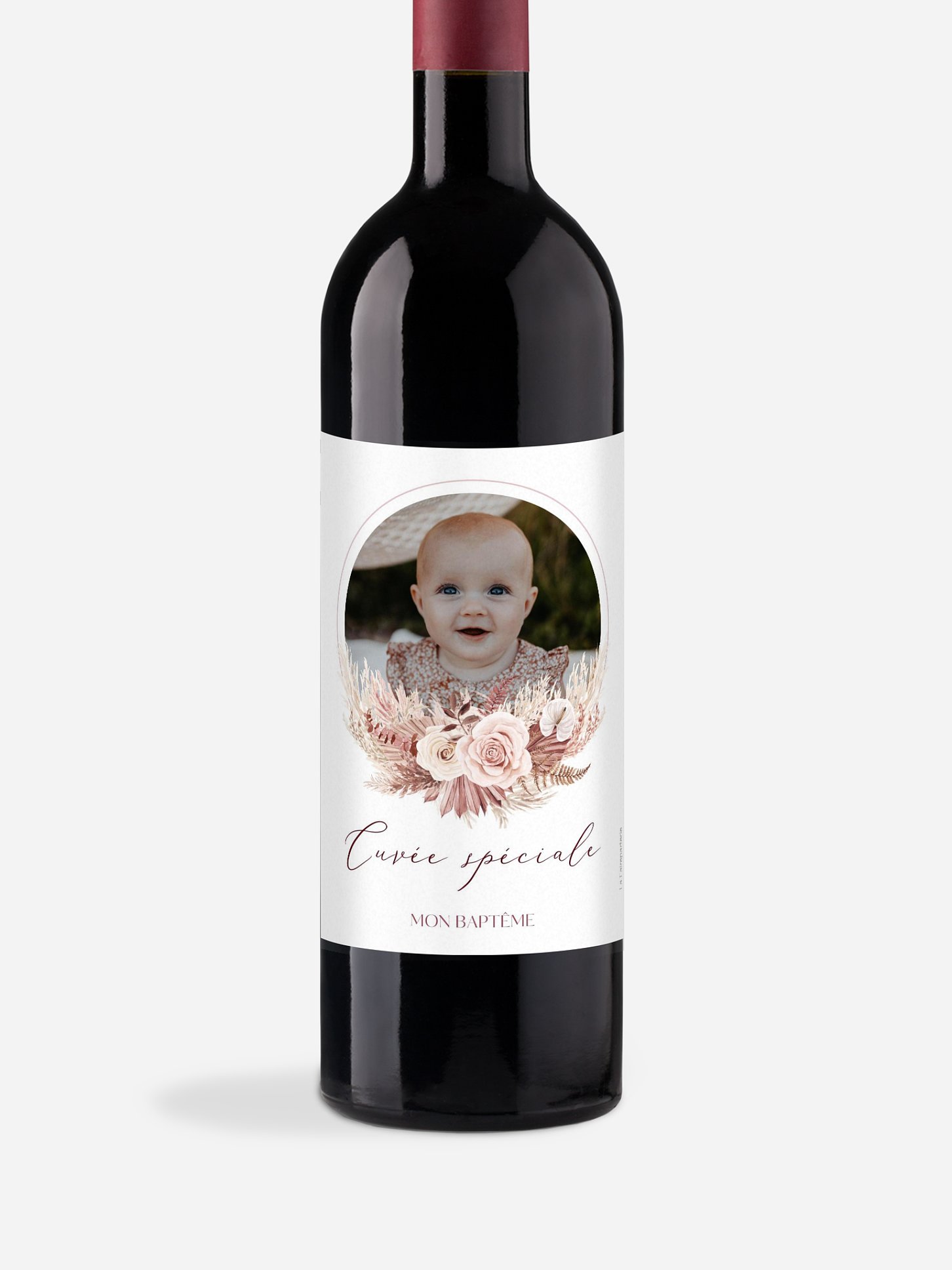 Étiquette pour bouteille Couronne florale