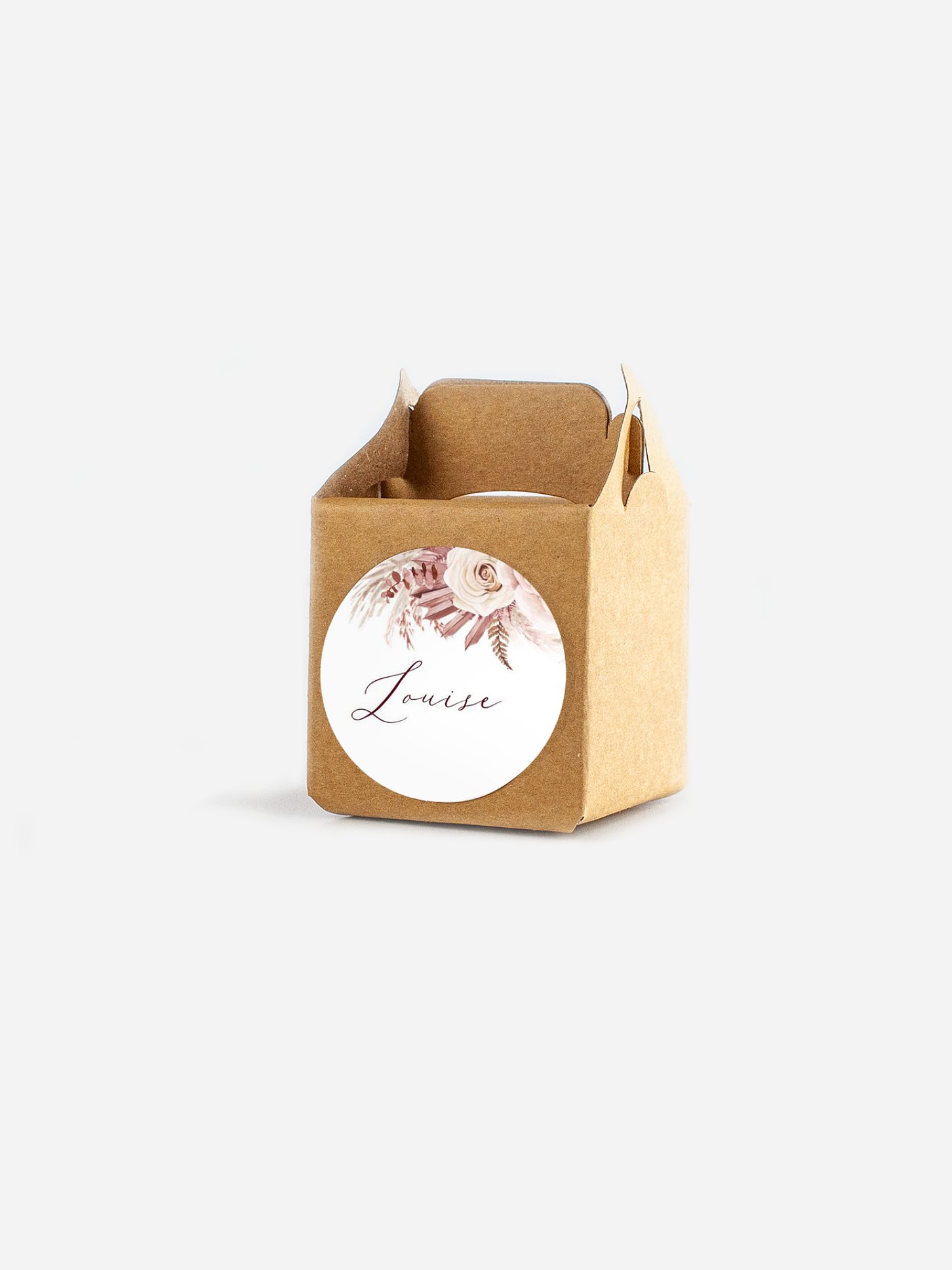 Étiquette cadeau baptême Couronne florale
