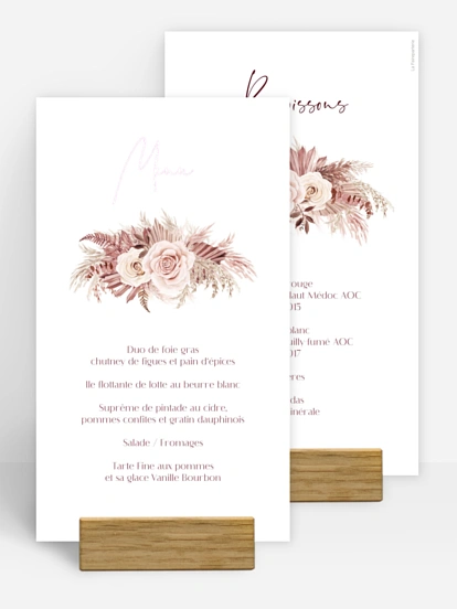 Menu baptême Couronne florale