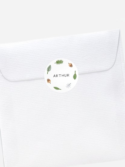 Stickers naissance Trio d'animaux - forêt