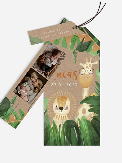 Faire-part naissance Jungle en folie