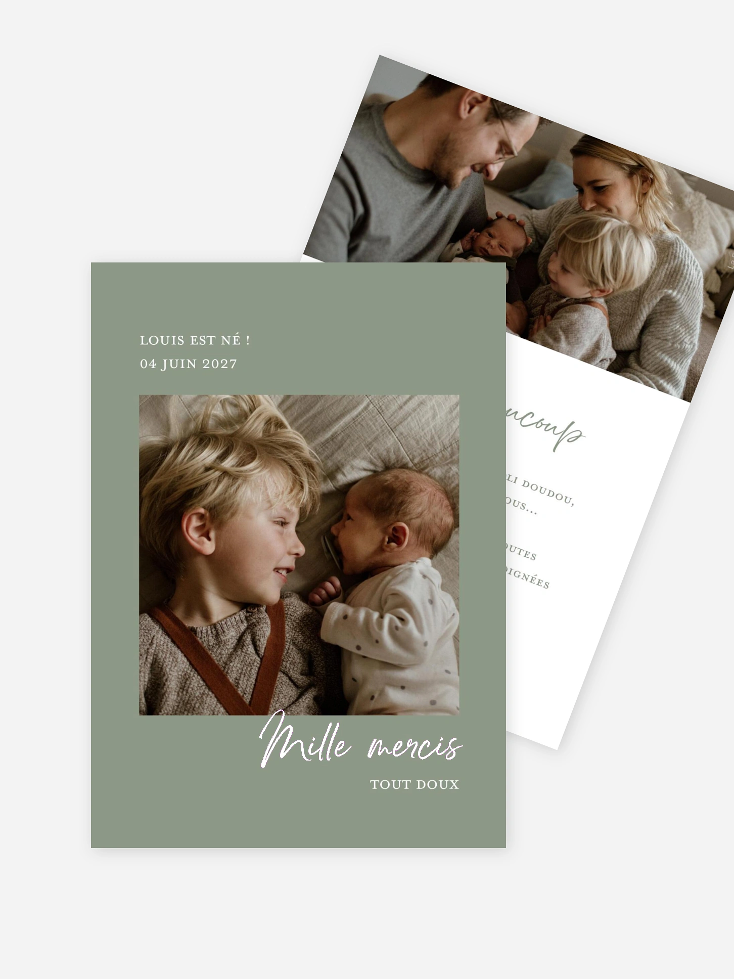 Carte remerciement naissance Mon petit frère