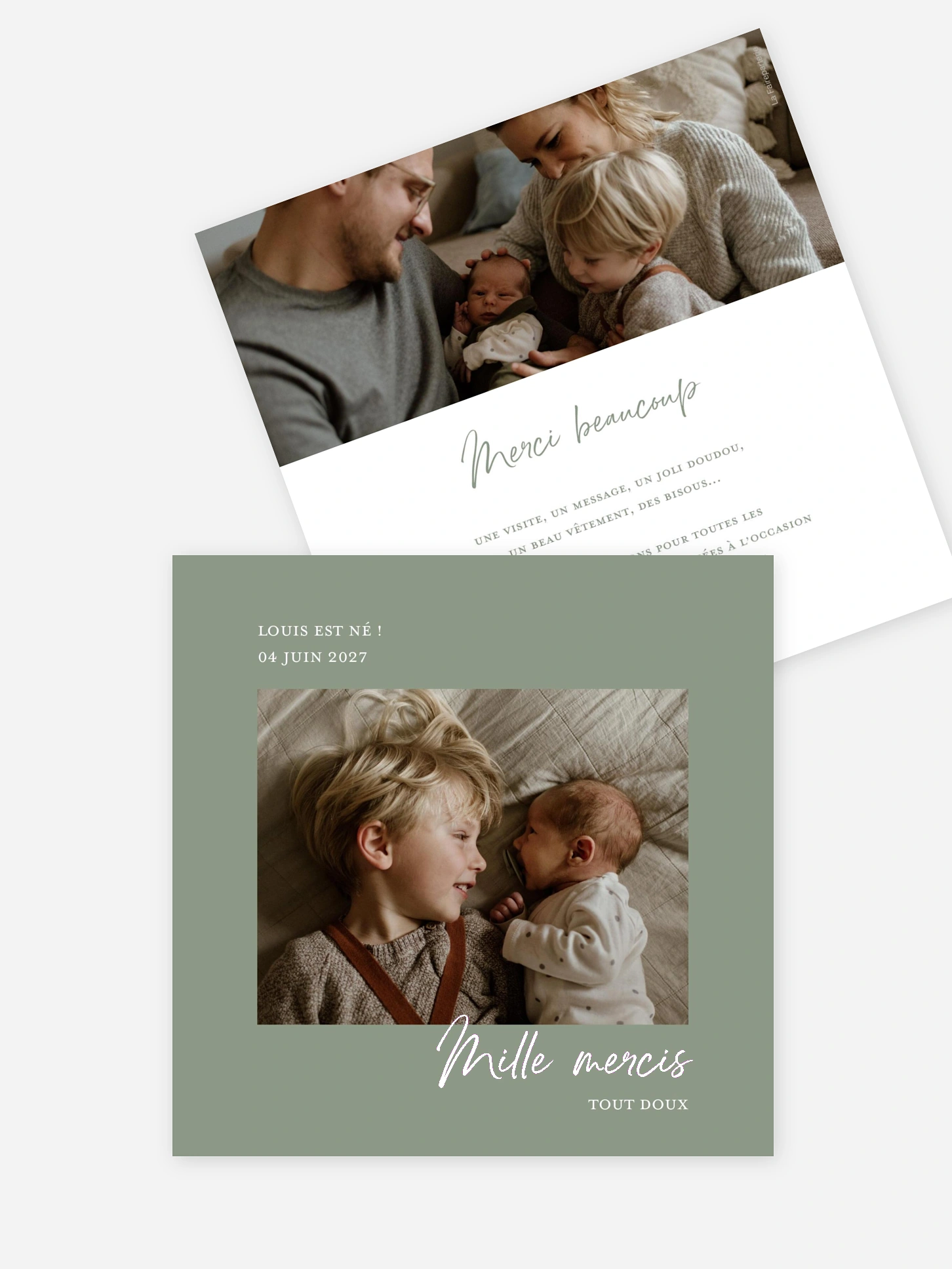 Carte remerciement naissance Mon petit frère