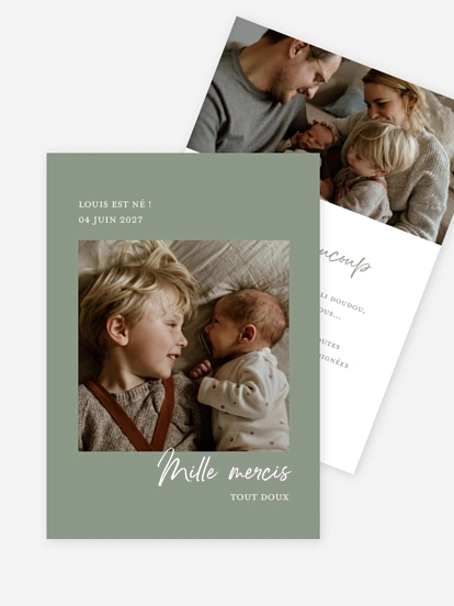 Carte remerciement naissance Mon petit frère