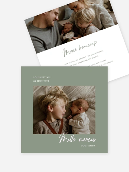 Carte remerciement naissance Mon petit frère