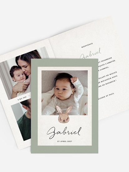 Faire-part naissance Mon petit lapin