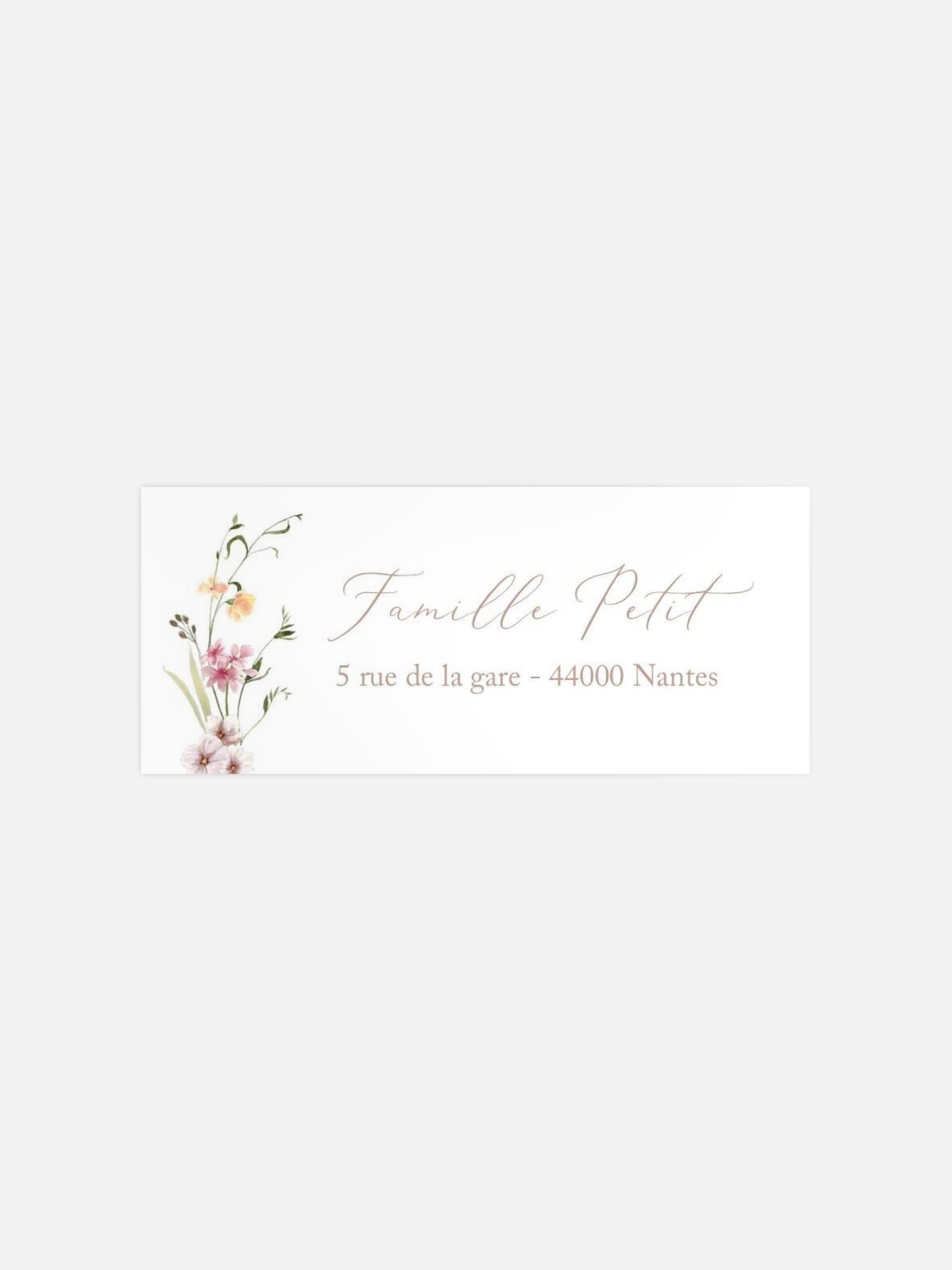 Étiquette expéditeur naissance Fleurs des champs