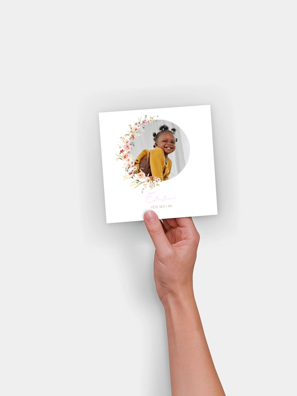 invitation anniversaire enfant Fleurs des champs