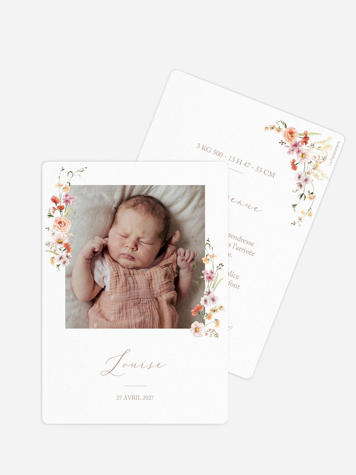 Faire-part naissance Fleurs des champs