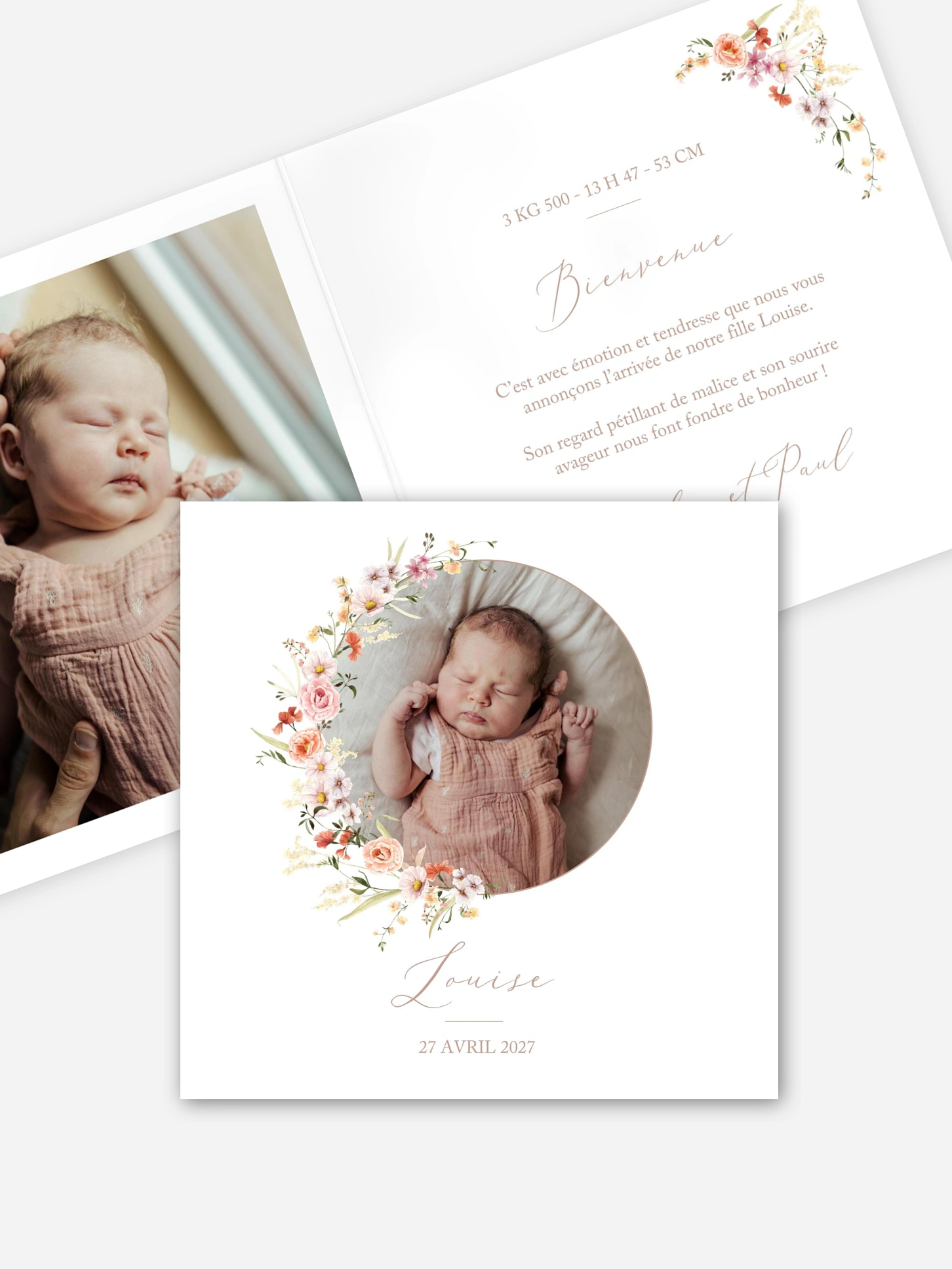 Faire-part naissance Fleurs des champs