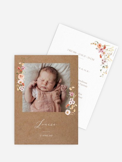 Faire-part naissance Fleurs des champs