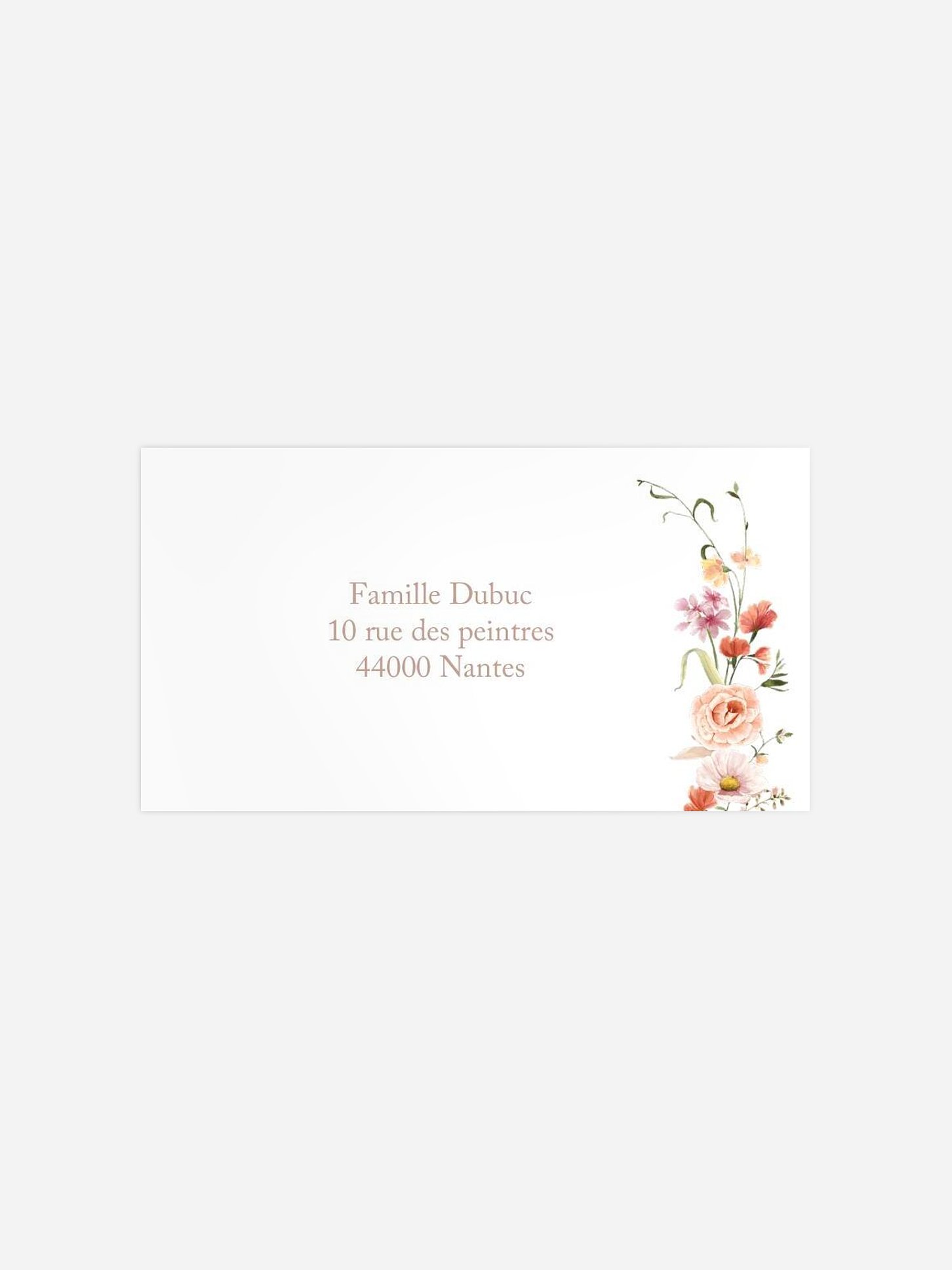 Étiquette destinataire naissance Fleurs des champs