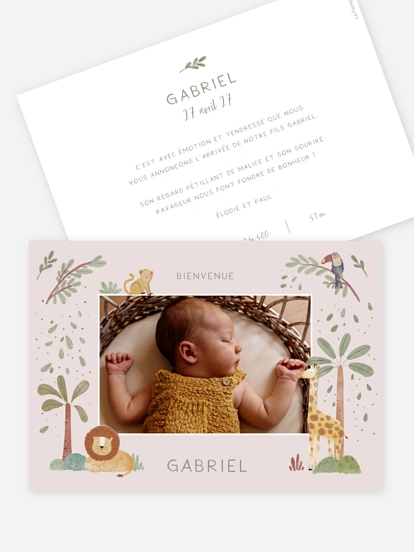 Faire-part naissance Little Jungle