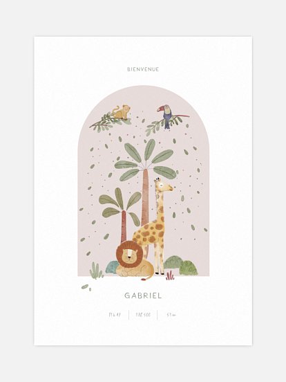Affiche naissance Little Jungle