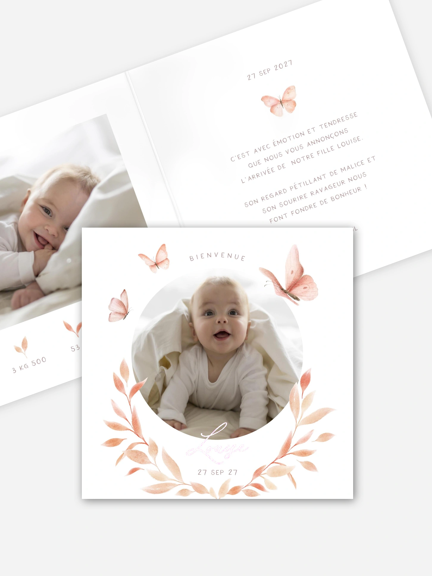 Faire-part naissance Jolis Papillons
