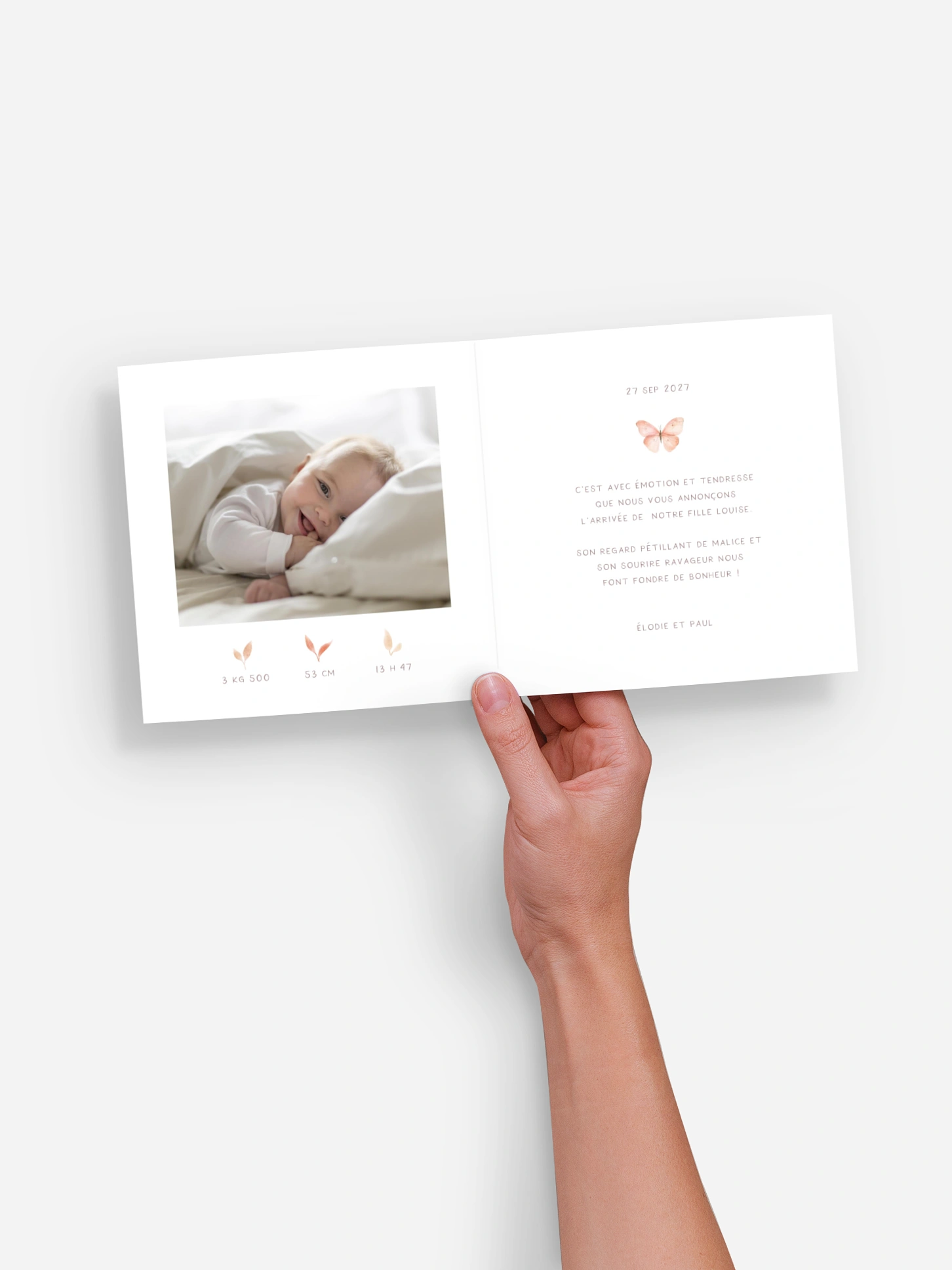Faire-part naissance Jolis Papillons