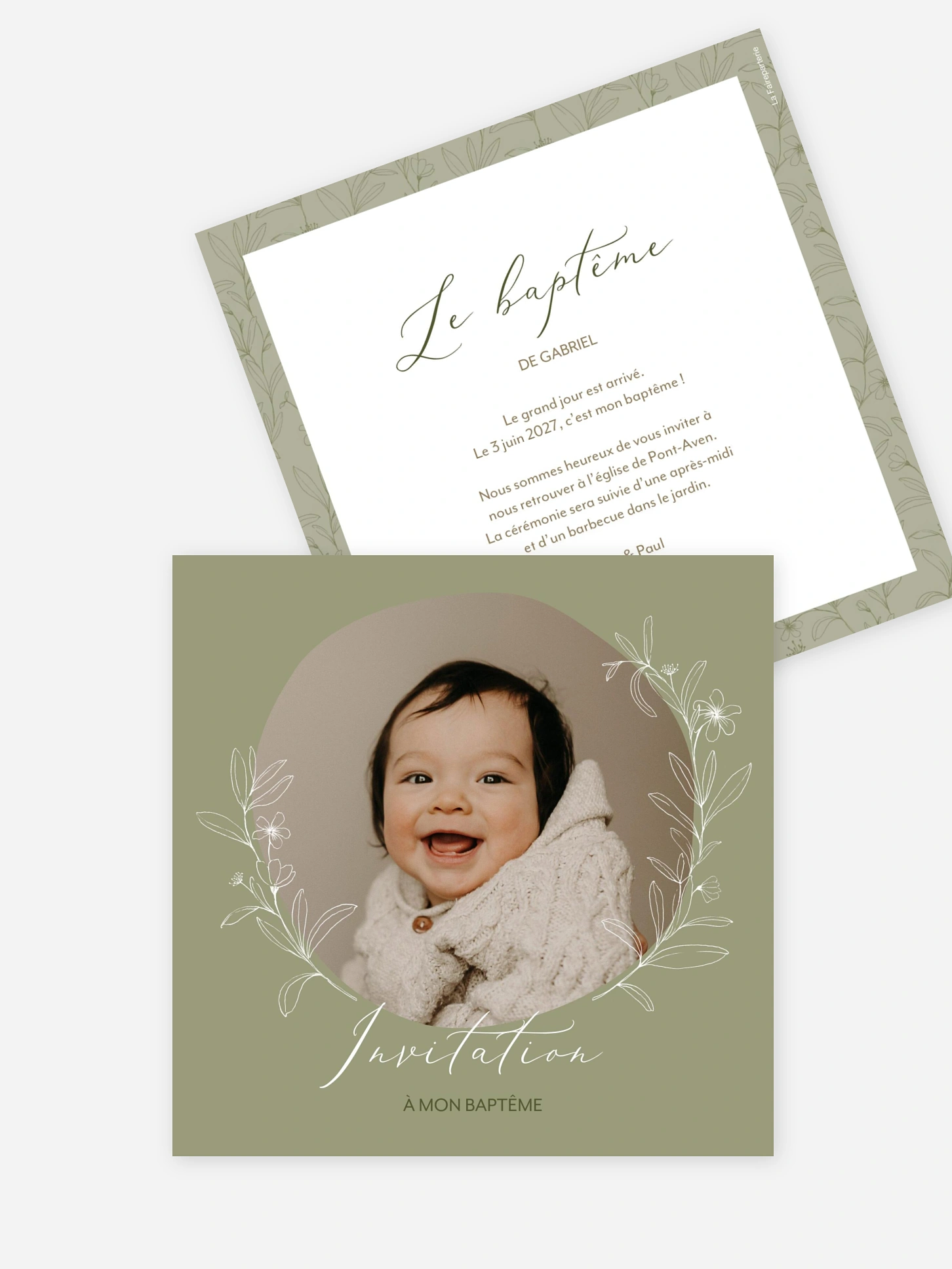 Faire-part baptême Hello Love