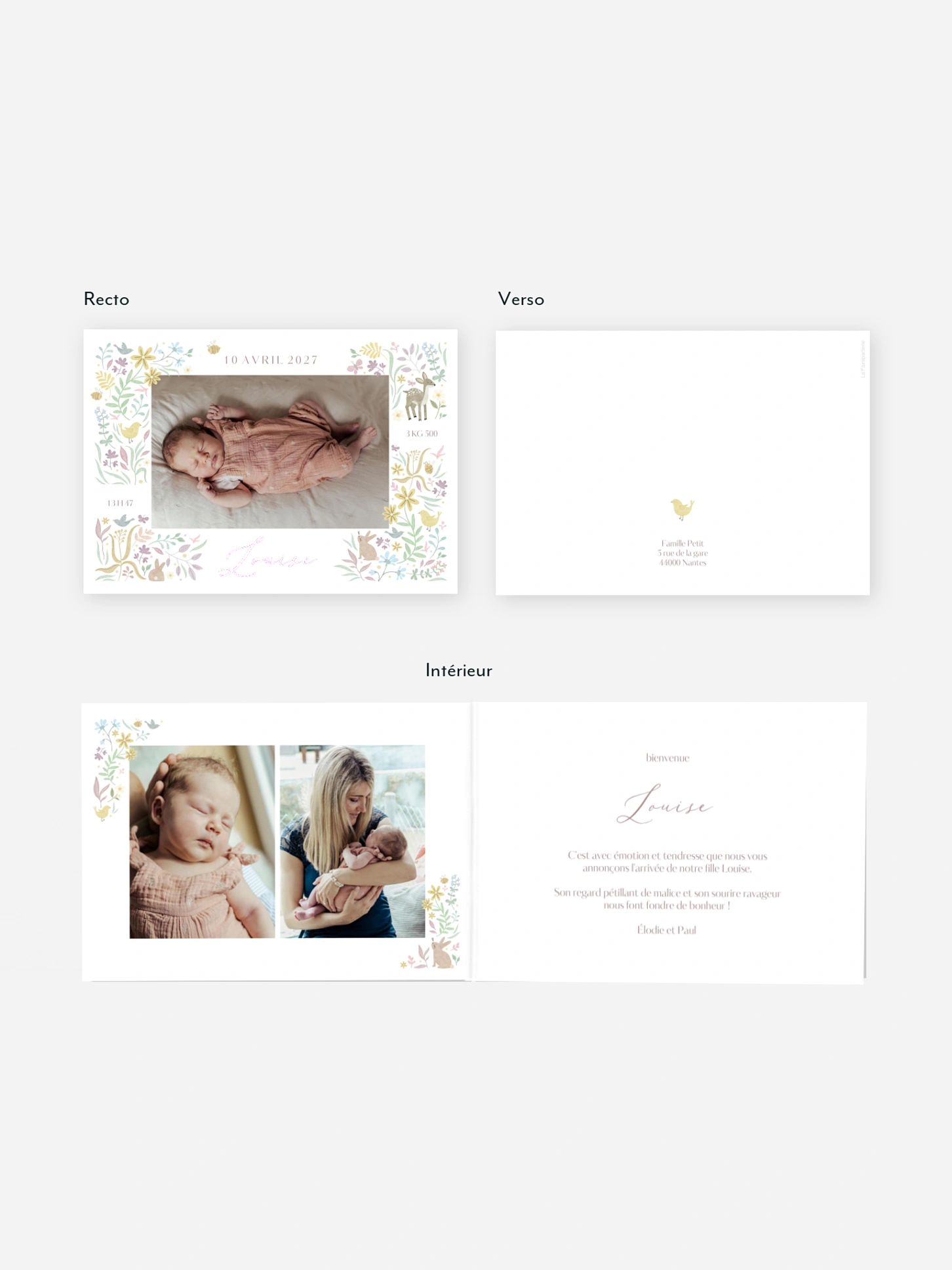 Faire-part naissance Bloomy Dream
