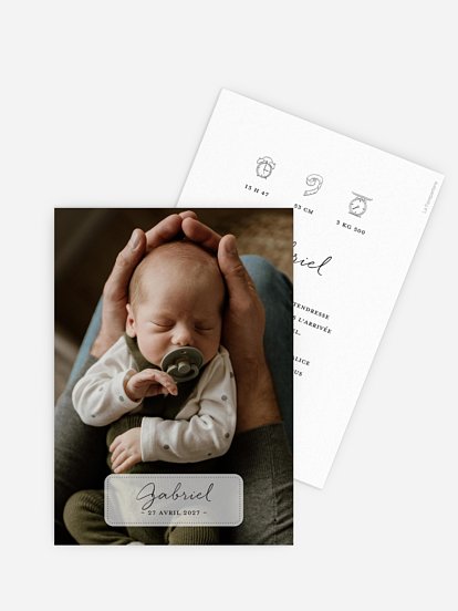 Faire-part naissance Étiquette transparente