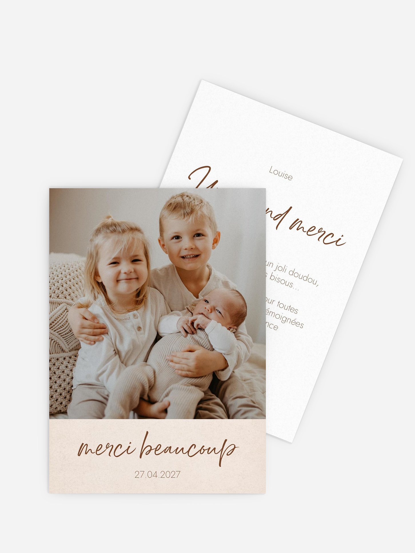 Carte remerciement naissance Natural Picto