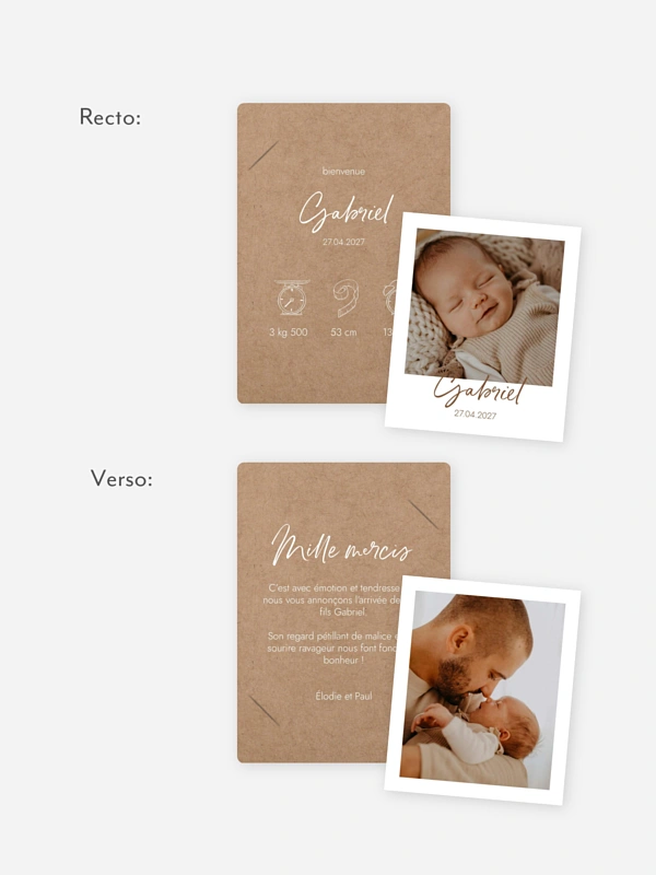 Faire-part naissance Natural Picto