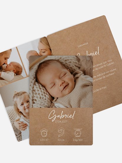 Faire-part naissance Natural Picto