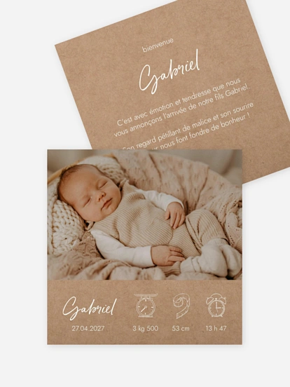 Faire-part naissance Natural Picto