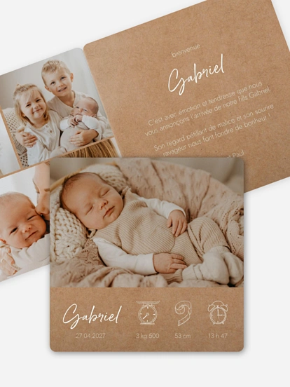 Faire-part naissance Natural Picto