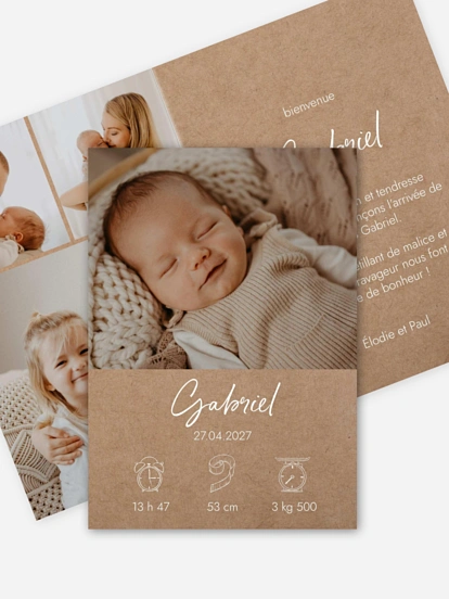 Faire-part naissance Natural Picto