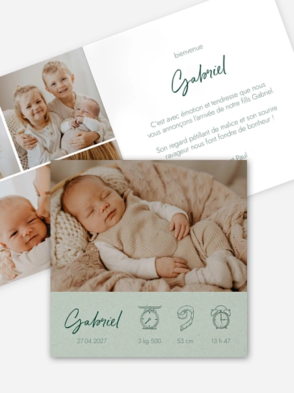 Faire-part naissance Natural Picto